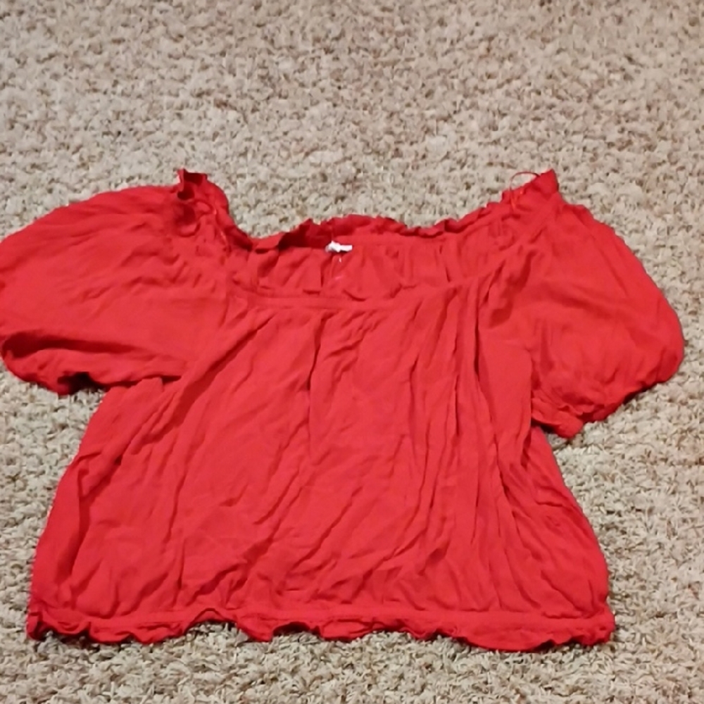 Maurices Scarlet Off-Shoulder Blouse